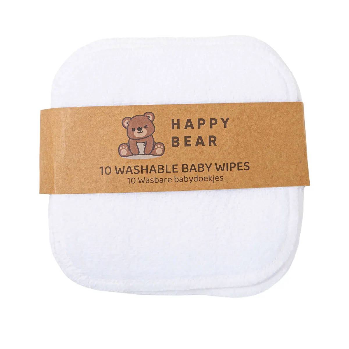 Babydoekjes set 10 stuks katoen van HappyBear Diapers – productfoto