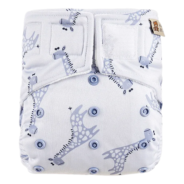 Wasbare dagluier | Blue Giraffe van HappyBear Diapers – productfoto
