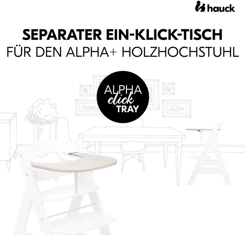 Alpha Click Tray - dienblad voor kinderstoel - Speckle Beige by Hauck in Cream – product photo 2 of 5