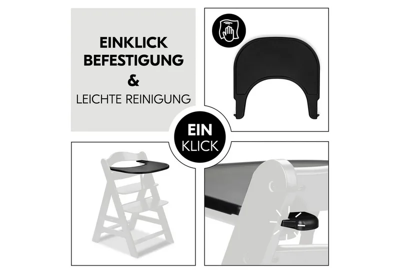Alpha Click Tray - dienblad voor kinderstoel von Hauck in Schwarz – Produktfoto 4 von 5