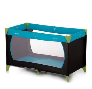 Baby-Reisebett Dream'n Play - Waterblue, Baby Kinder Reisebett 120 x 60 cm bis 15 kg faltbar mit Tasche von Hauck in Blau – Produktfoto 1 von 3