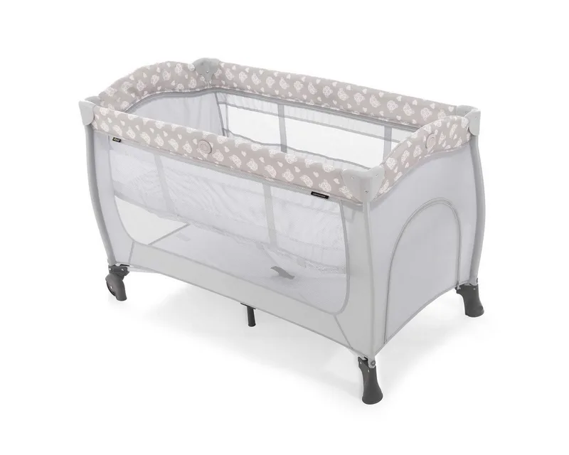 Baby-Reisebett Sleep'n Play Center - Teddy Grey, mit Wickelauflage, höhenverstellbar, Rollen & seitlichem Einstieg by Hauck in Grey – product photo 4 of 5