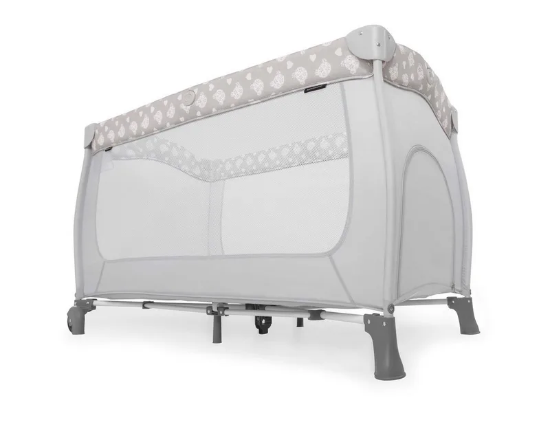 Baby-Reisebett Sleep'n Play Center - Teddy Grey, mit Wickelauflage, höhenverstellbar, Rollen & seitlichem Einstieg by Hauck in Grey – product photo 3 of 5