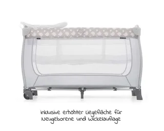 Baby-Reisebett Sleep'n Play Center - Teddy Grey, mit Wickelauflage, höhenverstellbar, Rollen & seitlichem Einstieg by Hauck in Grey – product photo 2 of 5