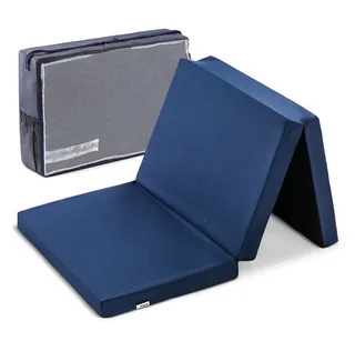 Baby-Reisebett Sleeper 60 x 120 cm - Uni Navy, Reisebettmatratze 60x120 cm Matratze für Baby Reisebett mit Tasche von Hauck in Blau – Produktfoto 1 von 5