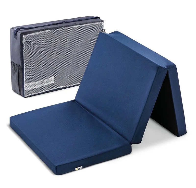 Baby-Reisebett Sleeper 60 x 120 cm - Uni Navy, Reisebettmatratze 60x120 cm Matratze für Baby Reisebett mit Tasche från Hauck i Blau – produktbild