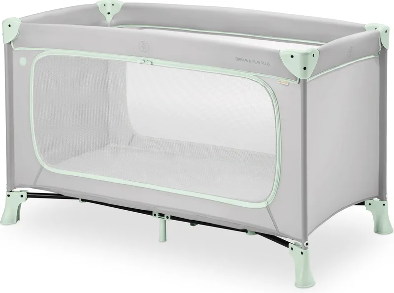 Dream N Play Plus - Campingbedje - Extra grote doorgang van Hauck in Dusty Mint – productfoto