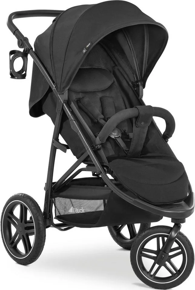 Dreirad-Kinderwagen Rapid 3R, black, mit schwenk- und feststellbarem Vorderrad van Hauck in Schwarz – productfoto