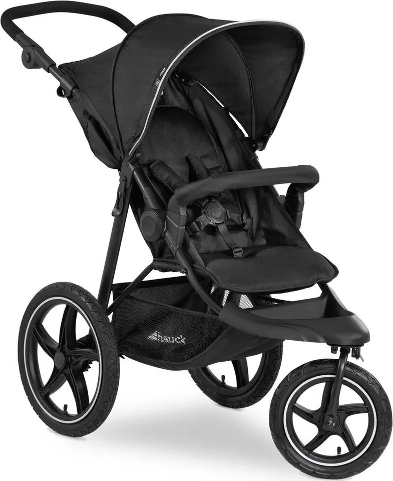Dreirad-Kinderwagen Runner 2, black, Kinderwagen, Jogger mit schwenk- und feststellbarem Vorderrad van Hauck in Schwarz – productfoto