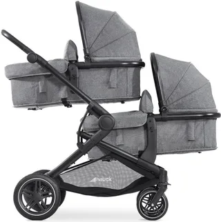 Geschwisterwagen Atlantic Twin, melange grey, mit schwenk- und feststellbaren Vorderrädern by Hauck in Grey – product photo 1 of 3