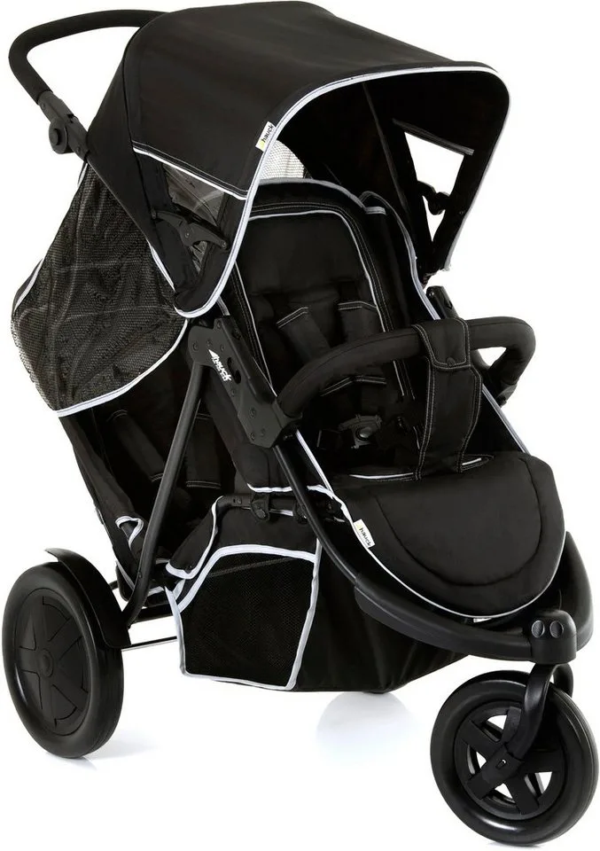 Geschwisterwagen Freerider black, mit schwenk- und feststellbarem Vorderrad van Hauck in Schwarz – productfoto