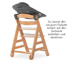Hochstuhl Alpha Move Natur Newborn Set, Holz Babystuhl ab Geburt mit Neugeborenenaufsatz, Sitzkissen, Essbrett by Hauck – product photo 5 of 5
