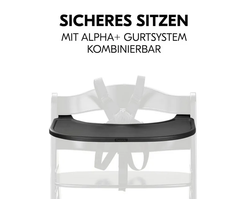 Hochstuhl Alpha Plus Black, Mitwachsender Kinderhochstuhl mit Essbrett Click Tray & Sitzkissen von Hauck in Schwarz – Produktfoto 5 von 5