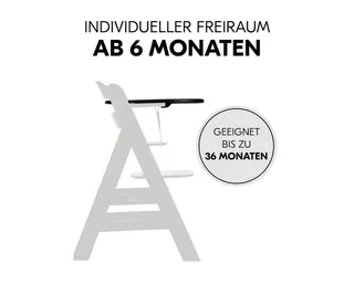 Hochstuhl Alpha Plus Black, Mitwachsender Kinderhochstuhl mit Essbrett Click Tray & Sitzkissen von Hauck in Schwarz – Produktfoto 4 von 5