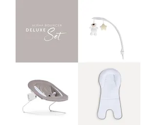 Hochstuhl Alpha Plus Black Newborn Set Deluxe, Holz Babystuhl ab Geburt inkl. Aufsatz für Neugeborene & Sitzauflage von Hauck in Schwarz – Produktfoto 3 von 5