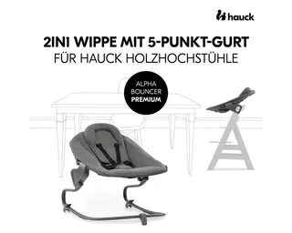 Hochstuhl Alpha Plus Black Newborn Set Premium, Holz Babystuhl ab Geburt inkl. Aufsatz für Neugeborene & Sitzauflage by Hauck in Black – product photo 3 of 5