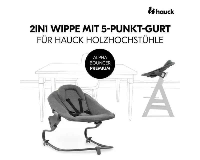 Hochstuhl Alpha Plus Black Newborn Set Premium, Holz Babystuhl ab Geburt inkl. Aufsatz für Neugeborene & Sitzauflage by Hauck in Black – product photo 3 of 5