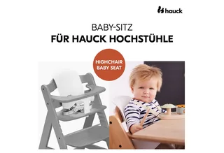 Hochstuhl Alpha Plus Grey, Holz Baby Kinderhochstuhl mit Tablett Click Tray, Baby-Sitz & Sitzpad von Hauck in Grau – Produktfoto 3 von 4