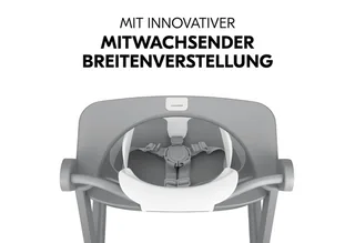 Hochstuhl Alpha Plus Grey, Holz Baby Kinderhochstuhl mit Tablett Click Tray, Baby-Sitz & Sitzpad von Hauck in Grau – Produktfoto 4 von 4