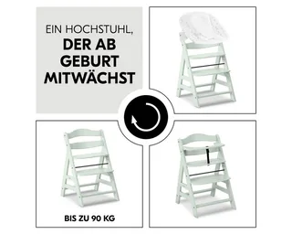 Hochstuhl Alpha Plus Mint - Charcoal, Mitwachsender Kinderhochstuhl mit Essbrett Click Tray & Sitzkissen von Hauck in Grün – Produktfoto 3 von 3