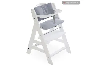 Hochstuhl Alpha Plus, Mitwachsender Holz Kinderhochstuhl verstellbar mit Sitzauflage & Gurt by Hauck in Grey – product photo 2 of 5