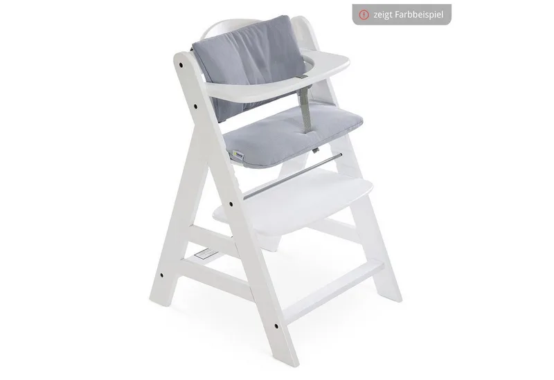 Hochstuhl Alpha Plus, Mitwachsender Holz Kinderhochstuhl verstellbar mit Sitzauflage & Gurt by Hauck in Grey – product photo 2 of 5
