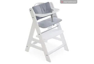 Hochstuhl Alpha Plus, Mitwachsender Holz Kinderhochstuhl verstellbar mit Sitzauflage & Gurt by Hauck in Grey – product photo 2 of 5