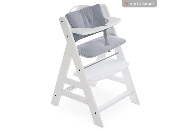 Hochstuhl Alpha Plus, Mitwachsender Holz Kinderhochstuhl verstellbar mit Sitzauflage & Gurt by Hauck in Grey – product photo 2 of 5