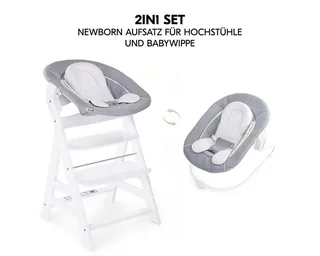 Hochstuhl Alpha Plus Newborn Set - White, Holz Babystuhl ab Geburt mit Neugeborenenaufsatz, Essbrett & Baby Seat by Hauck in White – product photo 4 of 4