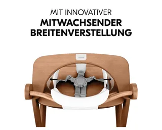Hochstuhl Alpha Plus Set - Walnut, Mitwachsender Holz Kinderhochstuhl mit Essbrett Click Tray & Baby-Sitz by Hauck in Brown – product photo 5 of 5