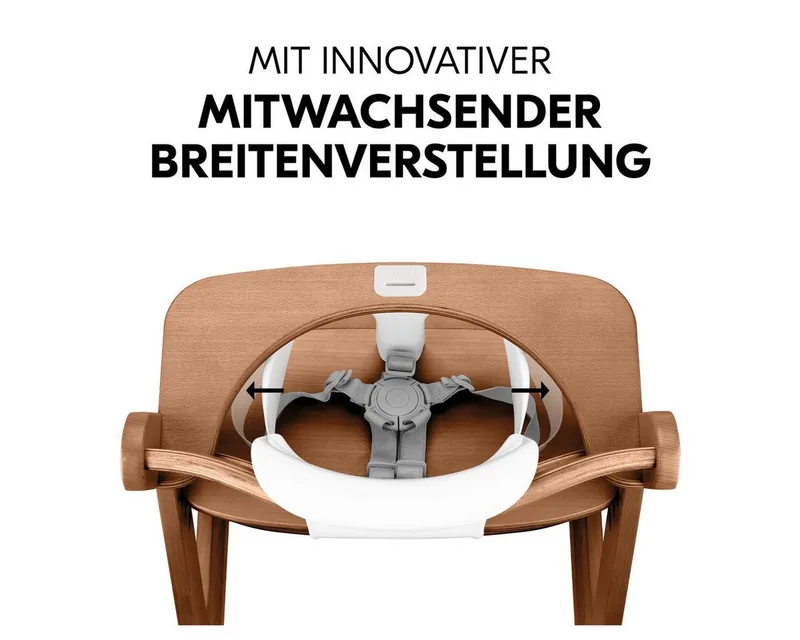 Hochstuhl Alpha Plus Set - Walnut, Mitwachsender Holz Kinderhochstuhl mit Essbrett Click Tray & Baby-Sitz by Hauck in Brown – product photo 5 of 5