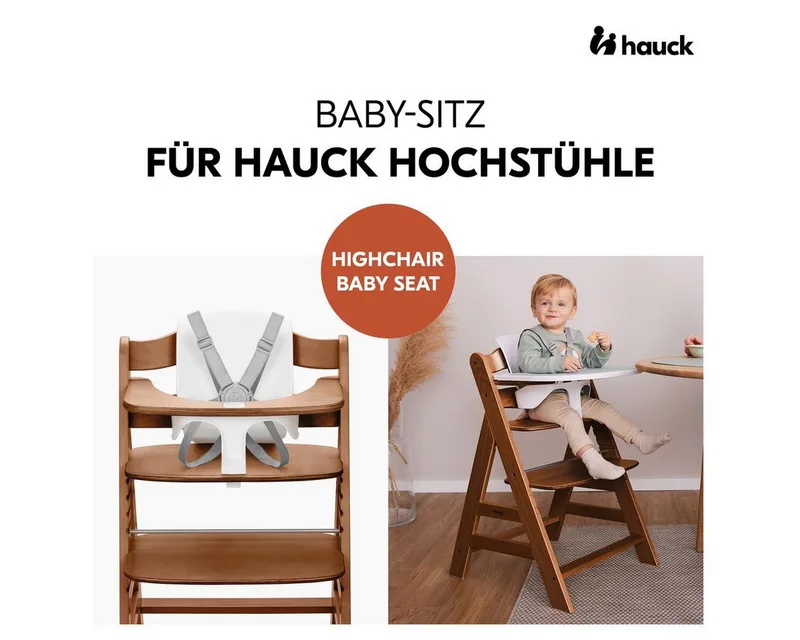 Hochstuhl Alpha Plus Set - Walnut, Mitwachsender Holz Kinderhochstuhl mit Essbrett Click Tray & Baby-Sitz by Hauck in Brown – product photo 4 of 5
