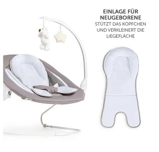 Hochstuhl Alpha Plus Walnut - Newborn Set Deluxe (Set, 4 St), Holz Babyhochstuhl ab Geburt inkl. Neugeborenenaufsatz & Sitzauflage by Hauck in Brown – product photo 4 of 5