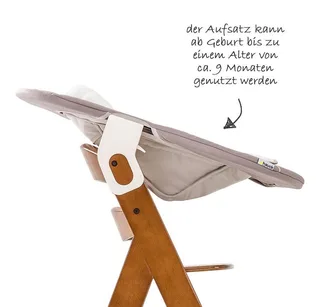 Hochstuhl Alpha Plus Walnut Newborn Set (Set, 4 St), Holz Babyhochstuhl ab Geburt inkl. Neugeborenenaufsatz & Sitzauflage by Hauck in Brown – product photo 5 of 5