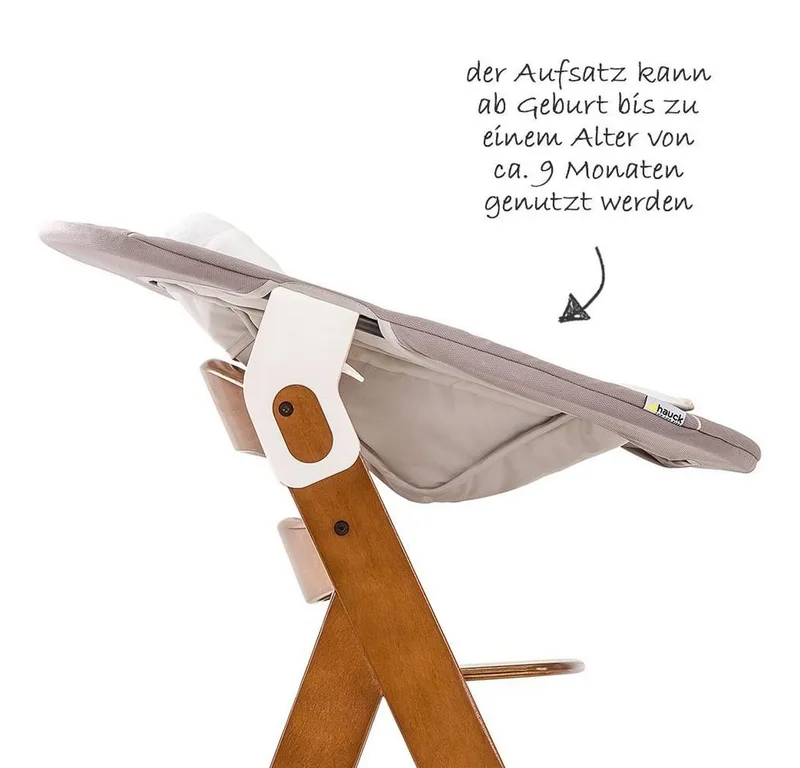 Hochstuhl Alpha Plus Walnut Newborn Set (Set, 4 St), Holz Babyhochstuhl ab Geburt inkl. Neugeborenenaufsatz & Sitzauflage by Hauck in Brown – product photo 5 of 5