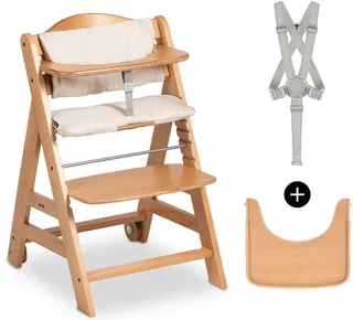 Hochstuhl Beta+, mit Holzrädern von Hauck in Beige – Produktfoto 1 von 3