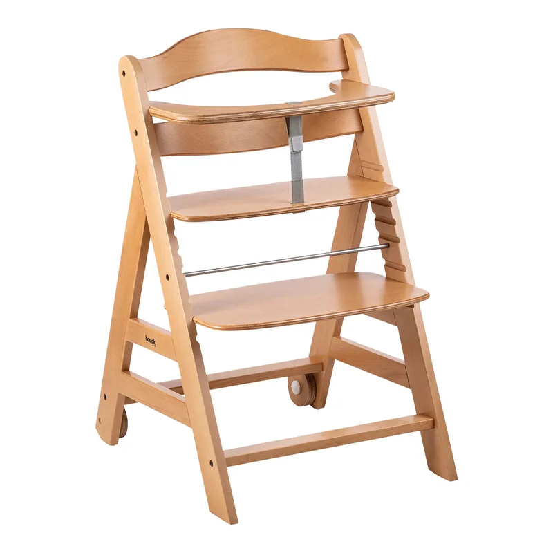 Hochstuhl Beta+, mit Holzrädern von Hauck in Beige – Produktfoto 2 von 3