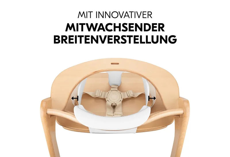 Hochstuhl Beta Plus - Dark Grey, Holz Kinderhochstuhl mit Baby-Sitz, Essbrett, Sitzauflage & Rollen von Hauck in Grau – Produktfoto 4 von 4