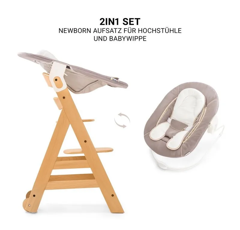 Hochstuhl Beta Plus Natur - Newborn Set, Babystuhl ab Geburt inkl. Aufsatz für Neugeborene, Tisch, Sitzauflage by Hauck – product photo 5 of 5