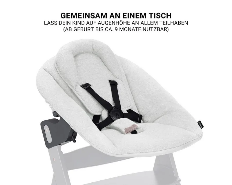 Hochstuhl Beta Plus Natural - Newborn Set Premium (Set), Babyhochstuhl ab Geburt mit Neugeborenen Aufsatz, Sitzkissen, Essbrett by Hauck in Beige – product photo 4 of 4