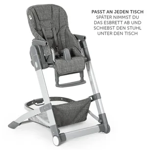 Hochstuhl Grow Up - Melange Grey, Babystuhl & Babyliege ab Geburt mit Tisch höhenverstellbar klappbar by Hauck in Grey – product photo 4 of 5