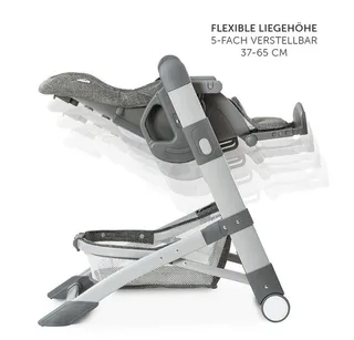 Hochstuhl Grow Up - Melange Grey, Babystuhl & Babyliege ab Geburt mit Tisch höhenverstellbar klappbar by Hauck in Grey – product photo 3 of 5
