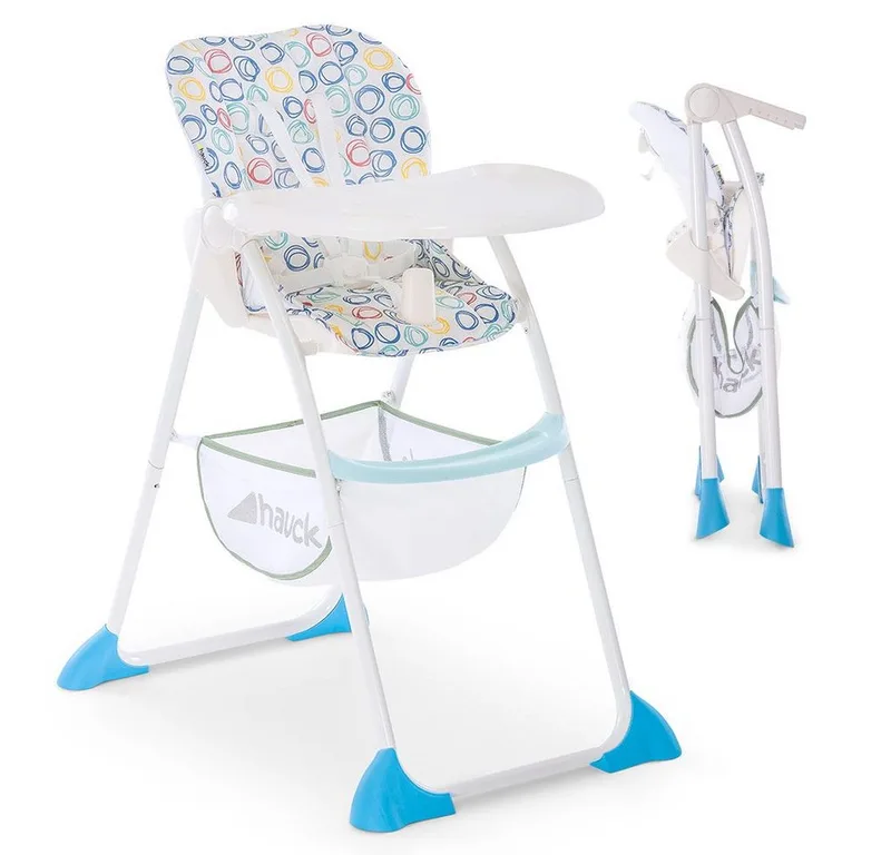 Hochstuhl Sitn Fold - Circles Multi, Kinderhochstuhl ab 6 Monate bis 15 kg mit Tisch, Verstellbar, klappbar by Hauck in Multicolour – product photo 1 of 5