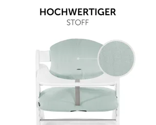 Hochstuhlauflage Select - Muslin Mint, Sitzkissen für Alpha Hochstuhl - 2-teilige Sitzauflage von Hauck in Grün – Produktfoto 3 von 5