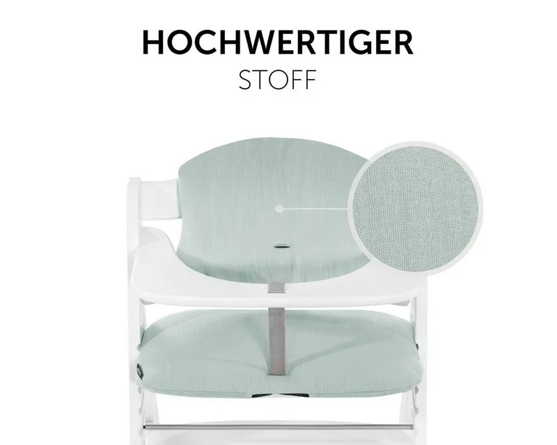 Hochstuhlauflage Select - Muslin Mint, Sitzkissen für Alpha Hochstuhl - 2-teilige Sitzauflage von Hauck in Grün – Produktfoto 3 von 5