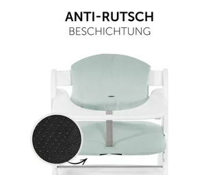 Hochstuhlauflage Select - Muslin Mint, Sitzkissen für Alpha Hochstuhl - 2-teilige Sitzauflage von Hauck in Grün – Produktfoto 5 von 5