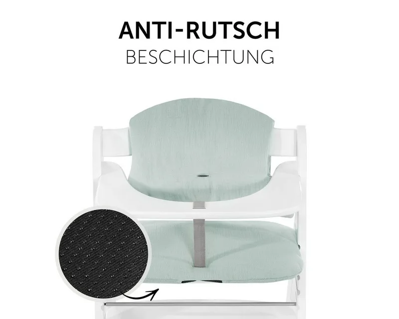 Hochstuhlauflage Select - Muslin Mint, Sitzkissen für Alpha Hochstuhl - 2-teilige Sitzauflage von Hauck in Grün – Produktfoto 5 von 5