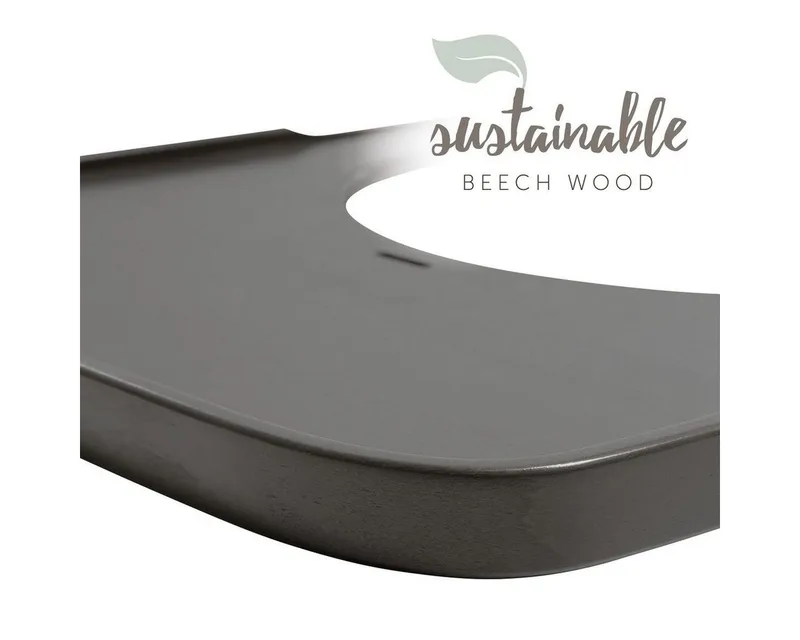 Hochstuhltablett Alpha Wooden Tray - Charcoal, Holz, Essbrett & Tisch aus Holz für Hochstuhl Alpha+ und Beta+ by Hauck in Brown, Black – product photo 4 of 5