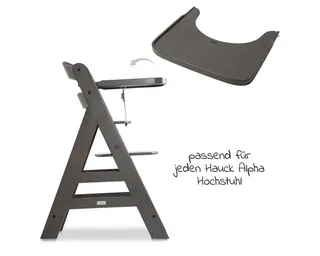 Hochstuhltablett Alpha Wooden Tray - Charcoal, Holz, Essbrett & Tisch aus Holz für Hochstuhl Alpha+ und Beta+ by Hauck in Brown, Black – product photo 2 of 5