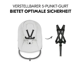 Hochstuhltablett Bouncer 2in1 Premium - Light Grey, Neugeborenenaufsatz & Baby Wippe für Alpha & Beta Hochstuhl ab Geburt by Hauck – product photo 2 of 3